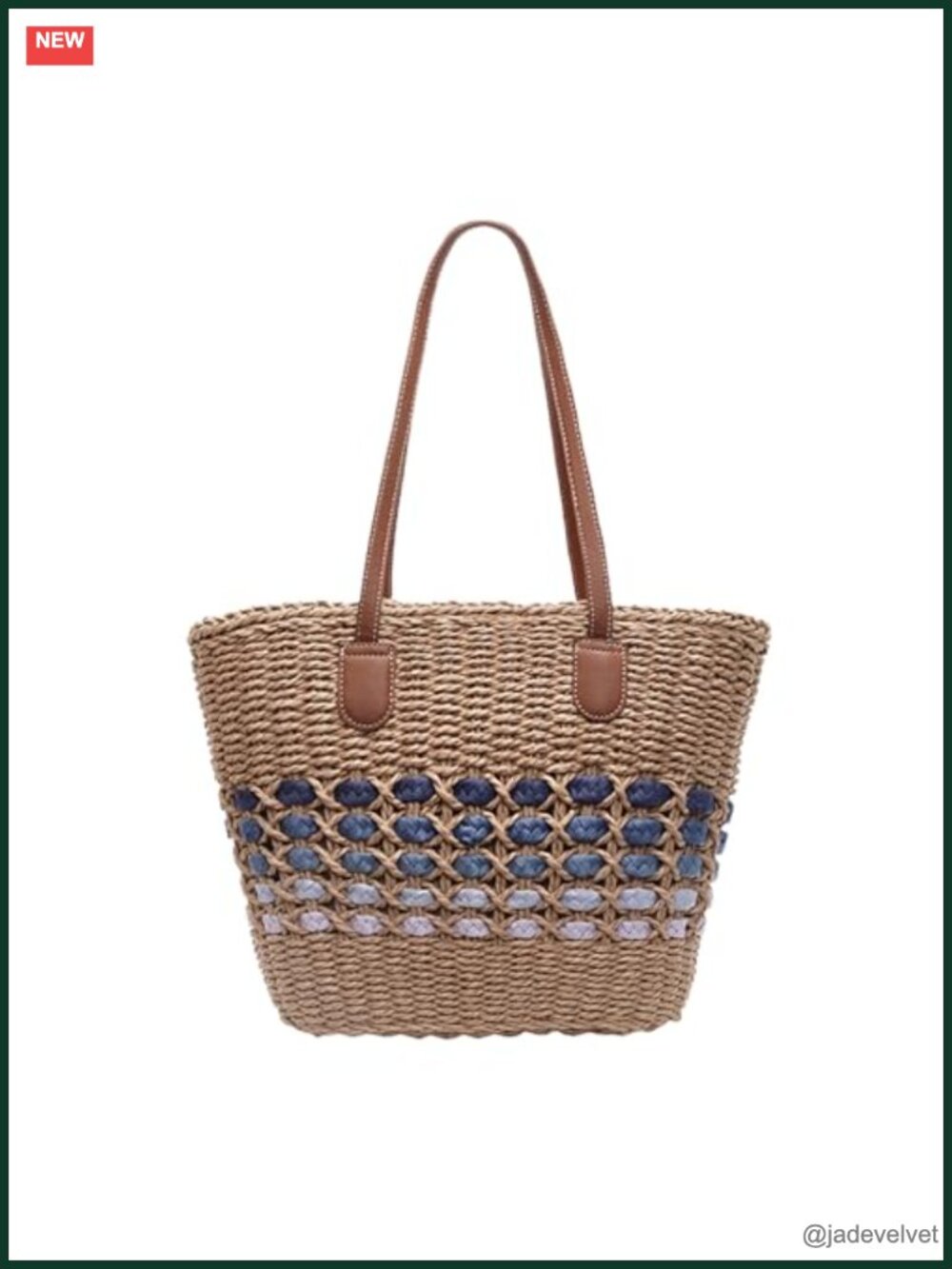 Large Summer Raffia Straw Tote Bag Woven Beach Shoulder Purse - Picture 1 of 6